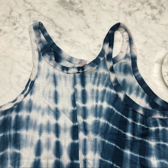 Veronica M. essentials Navy Blue Tie Dye Tank Top - Picture 3 of 6